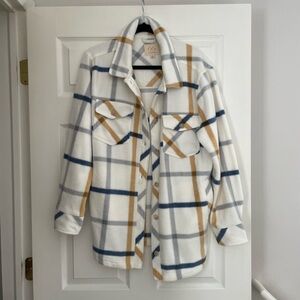 Thread & Supply Plaid Utility Jacket - White, Blue, Tan